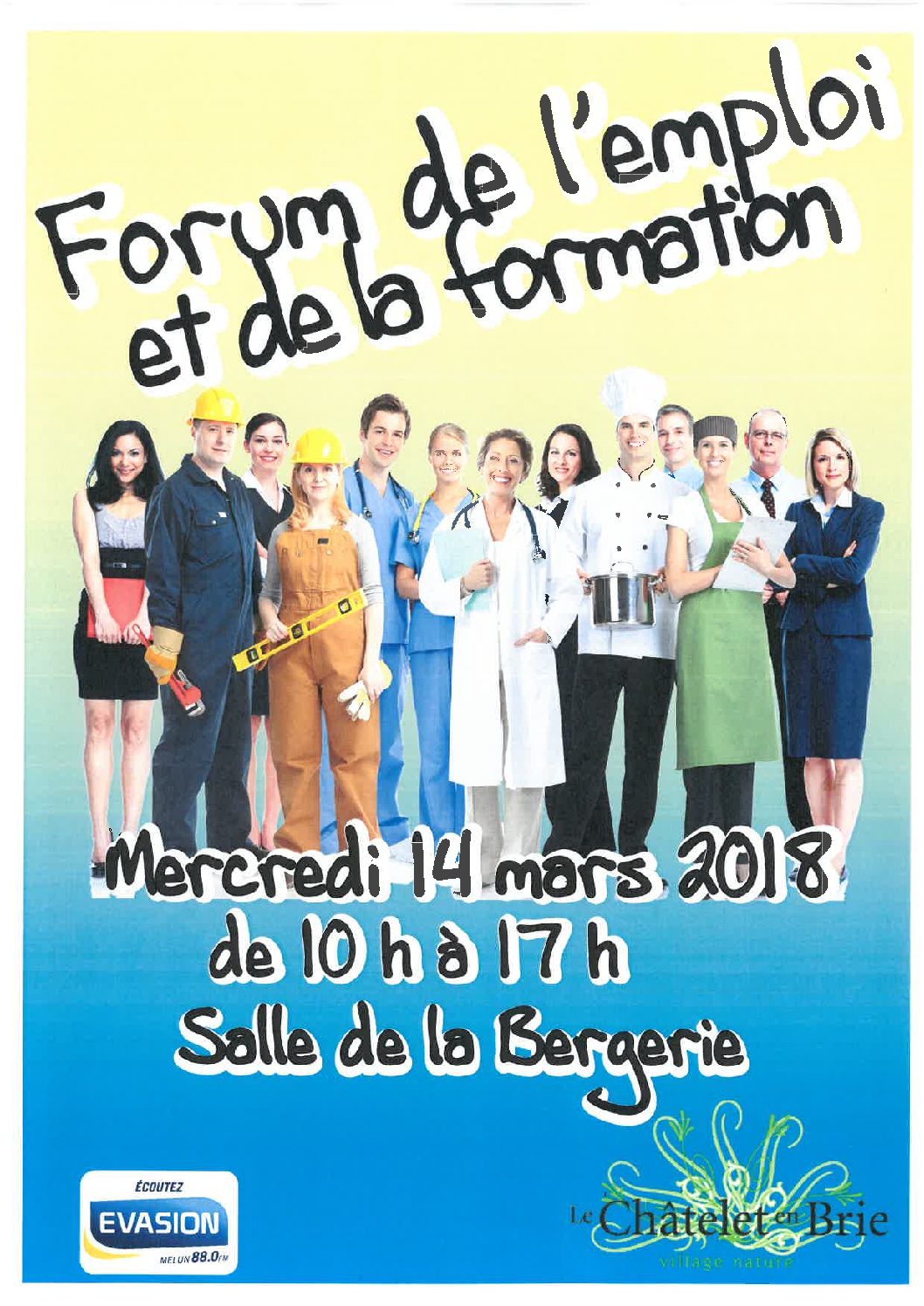 Le Forum de l’Emploi et de la Formation de Châtelet-en-brie, le 14 mars 2018.