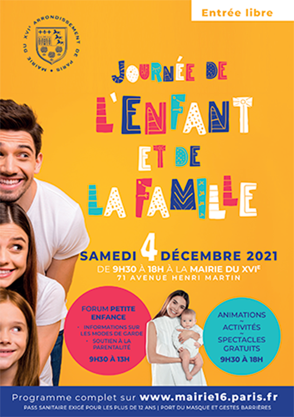 Le Forum Petite Enfance par la mairie de XVI arrondissement de Paris, le 4 décembre 2021.